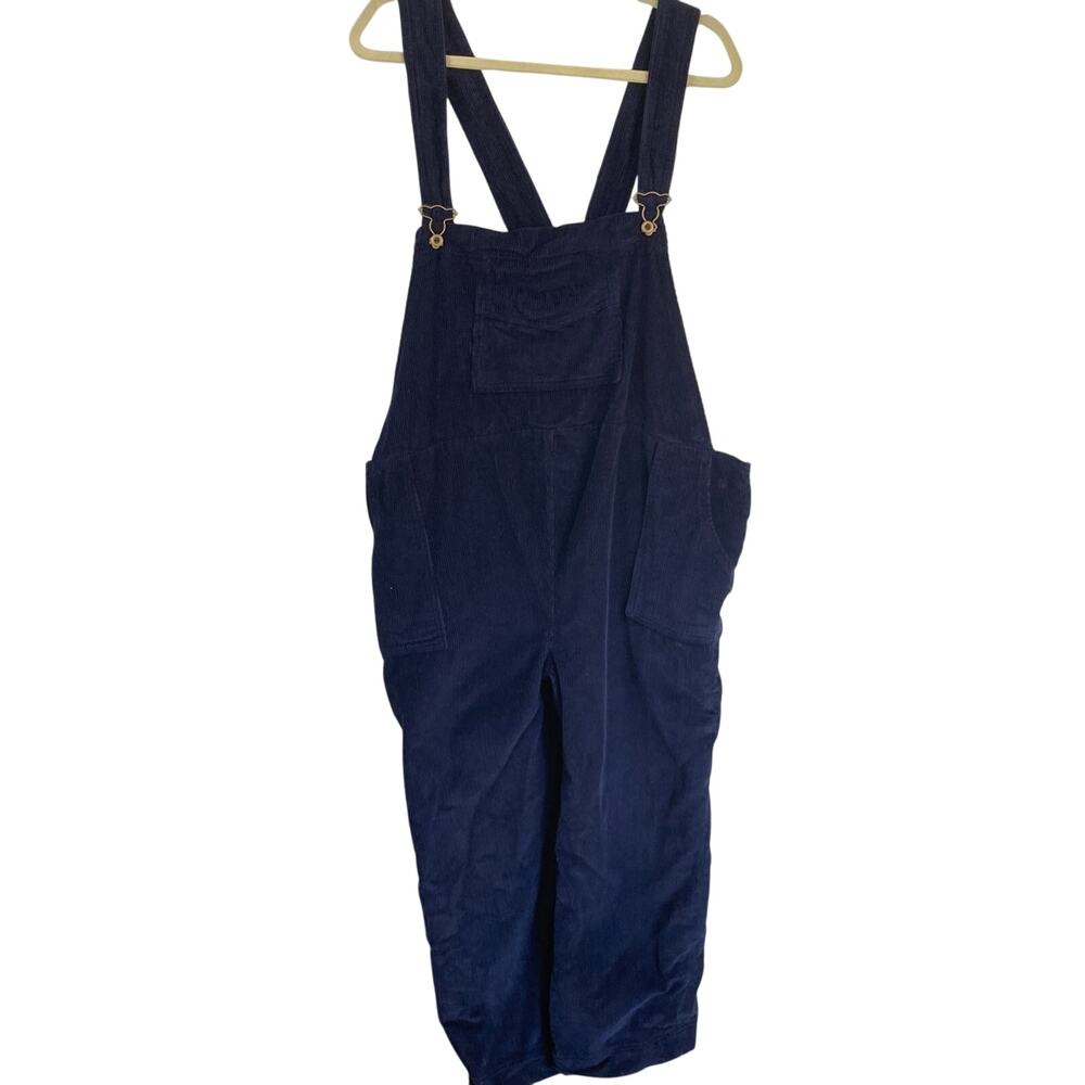 Handmade Womens XL Blue Corduroy Bib Overalls Utility Garden Workwear Grunge